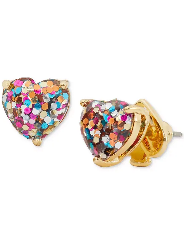Серьги-Гвоздики в форме сердца из золотистого камня Kate Spade New York — изображение 1 из 1, оттенок мульти