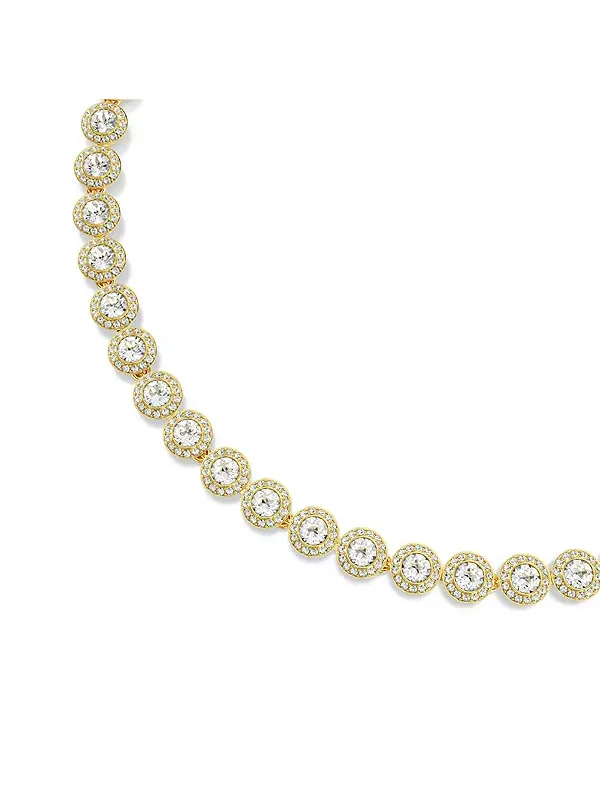 Теннисное ожерелье Una Angelic с круглой огранкой, покрытое белым золотом Swarovski — изображение 4 из 4, оттенок белый