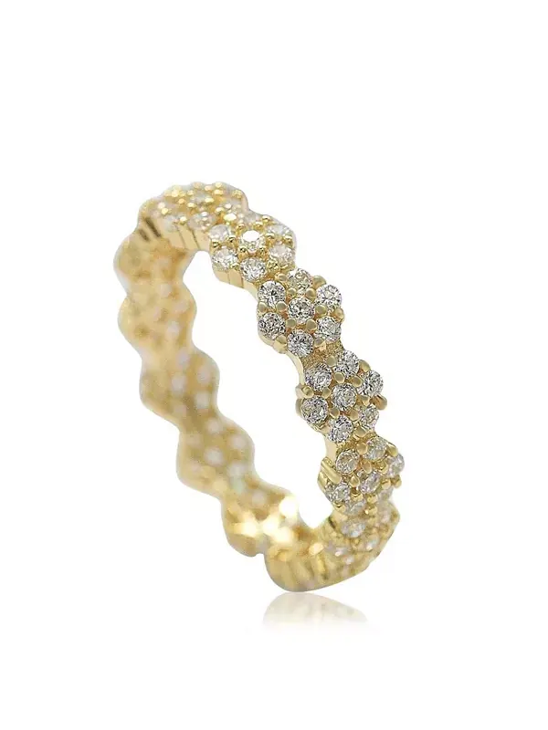 Кольцо Suzy Levian из стерлингового серебра с цветочным узором и кубическими цирконами Suzy Levian — изображение 1 из 3
