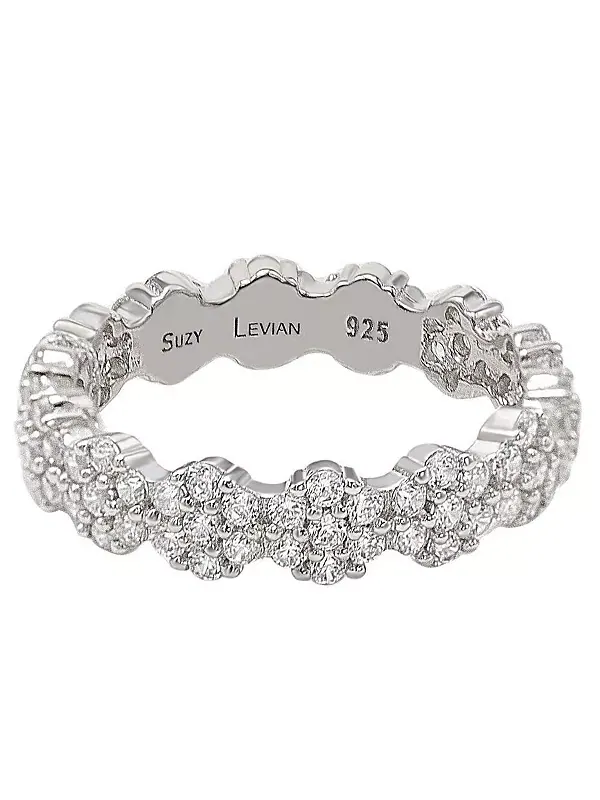 Кольцо Suzy Levian из стерлингового серебра с цветочным узором и кубическими цирконами Suzy Levian — изображение 2 из 3
