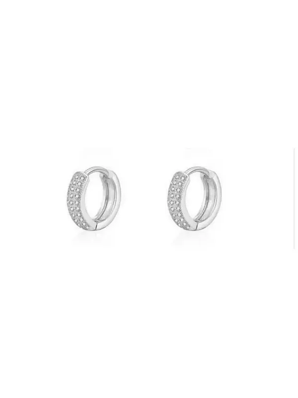 Изящные серьги-кольца Huggie Hoops - 3 пары Hollywood Sensation — изображение 3 из 4, оттенок серебряный
