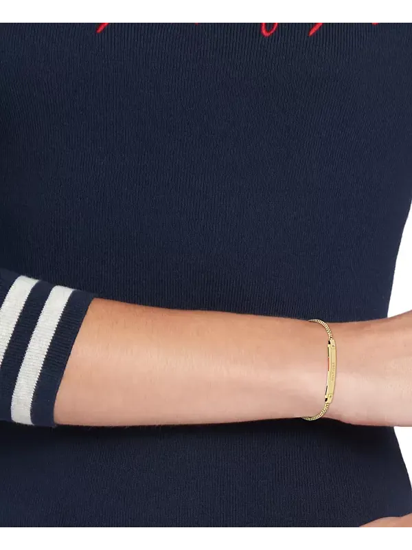 Браслет-Цепочка с линейным логотипом Tommy Hilfiger — изображение 2 из 4, оттенок золото
