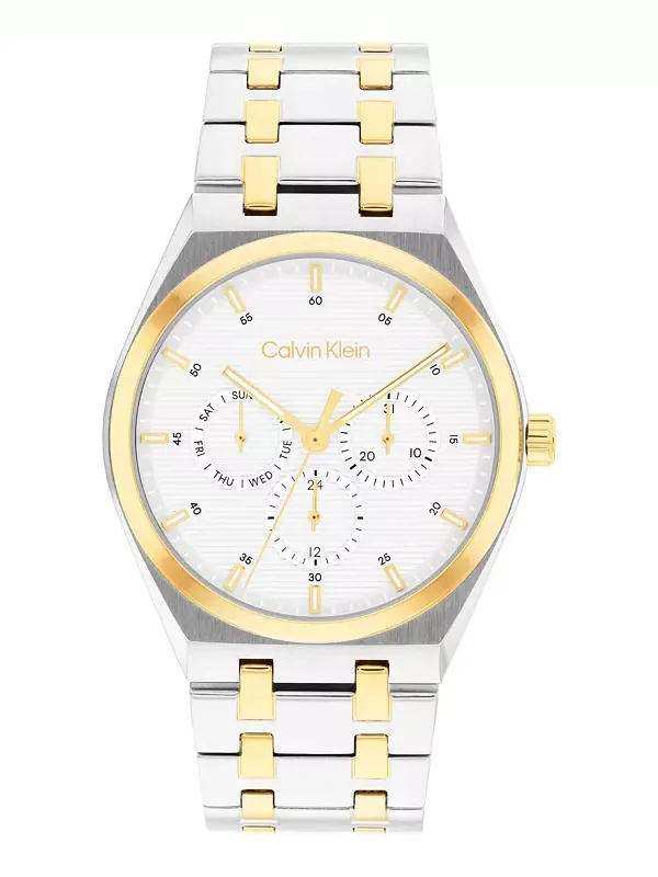 Мужские часы CK Motion с двухцветным браслетом из нержавеющей стали, 39 мм Calvin Klein
