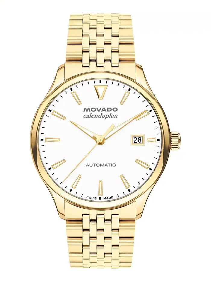 Мужские часы Calendoplan Swiss Automatic с ионным покрытием светло-золотистый стальной корпус, 40 — изображение 1 из 3