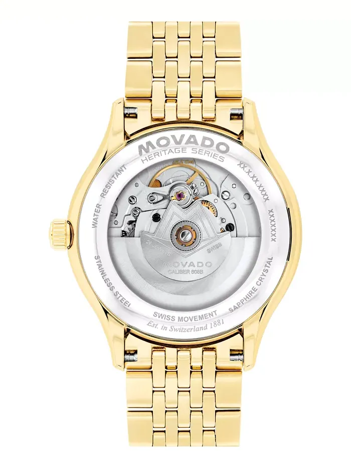 Мужские часы Calendoplan Swiss Automatic с ионным покрытием светло-золотистый стальной корпус, 40 — изображение 3 из 3