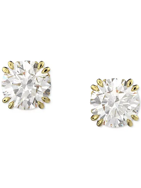 Серьги-Гвоздики с кристаллами Constella серебристого оттенка Swarovski — изображение 1 из 4, оттенок золото