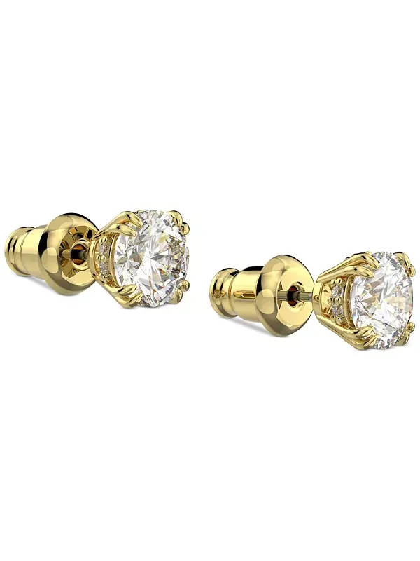 Серьги-Гвоздики с кристаллами Constella серебристого оттенка Swarovski — изображение 3 из 4, оттенок золото