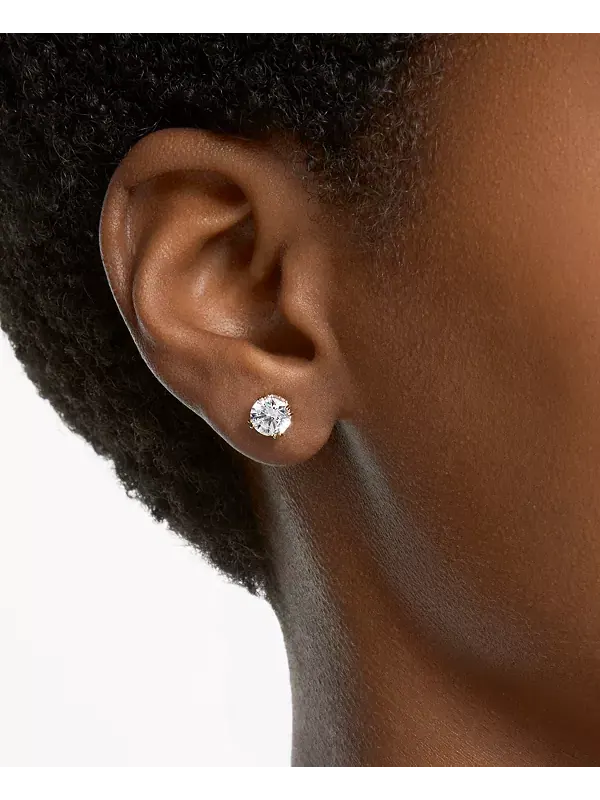 Серьги-Гвоздики с кристаллами Constella серебристого оттенка Swarovski — изображение 4 из 4, оттенок золото