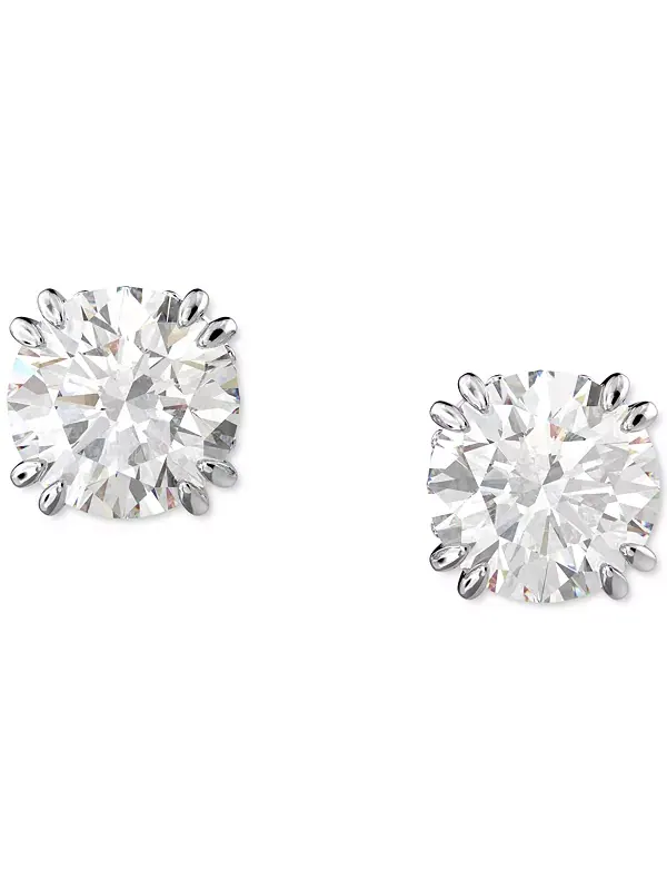Серьги-Гвоздики с кристаллами Constella серебристого оттенка Swarovski — изображение 1 из 4, оттенок серебряный