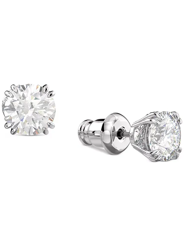 Серьги-Гвоздики с кристаллами Constella серебристого оттенка Swarovski — изображение 2 из 4, оттенок серебряный