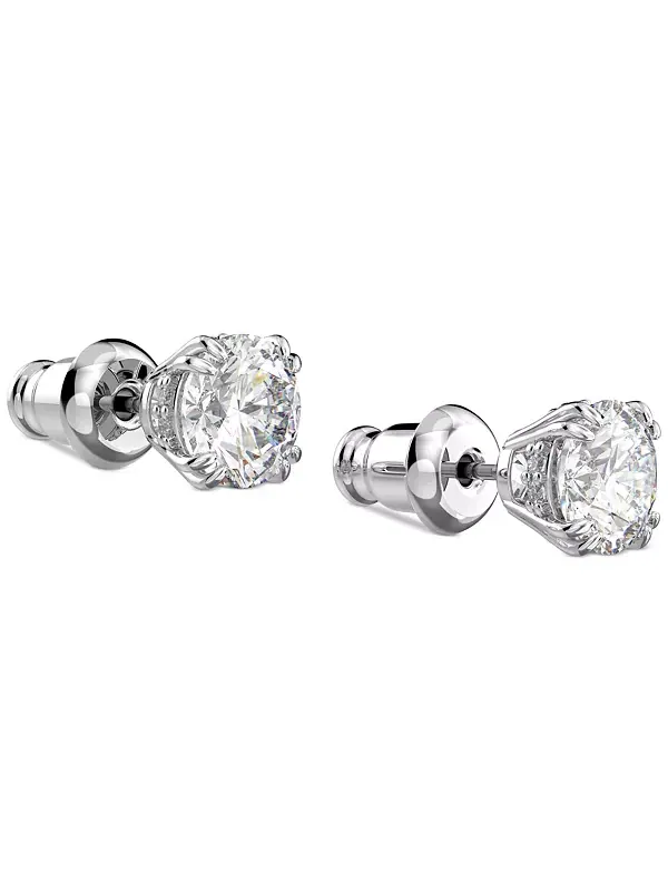 Серьги-Гвоздики с кристаллами Constella серебристого оттенка Swarovski — изображение 3 из 4, оттенок серебряный