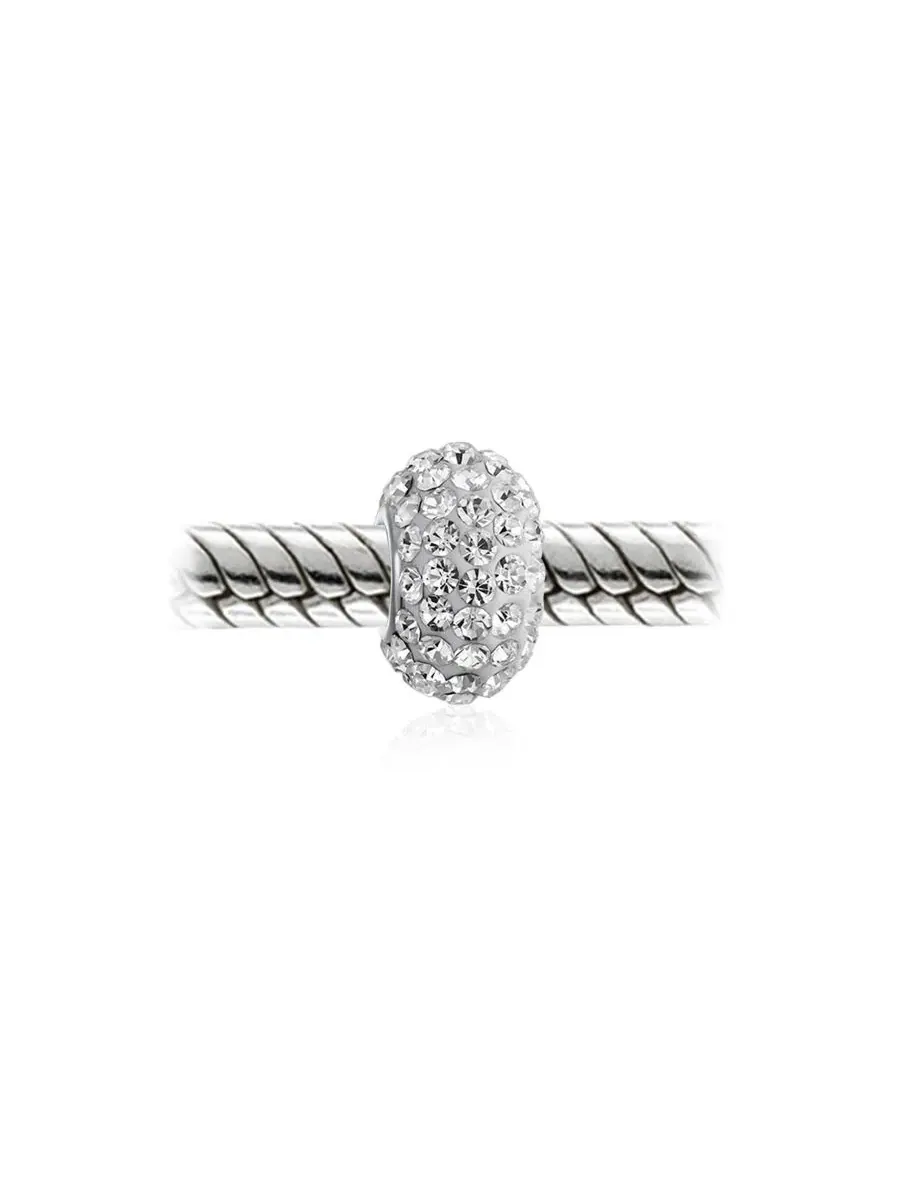 Набор из 4 белых хрустальных разделительных бусин из серебра 925 пробы Bling Jewelry — изображение 2 из 3, оттенок белый