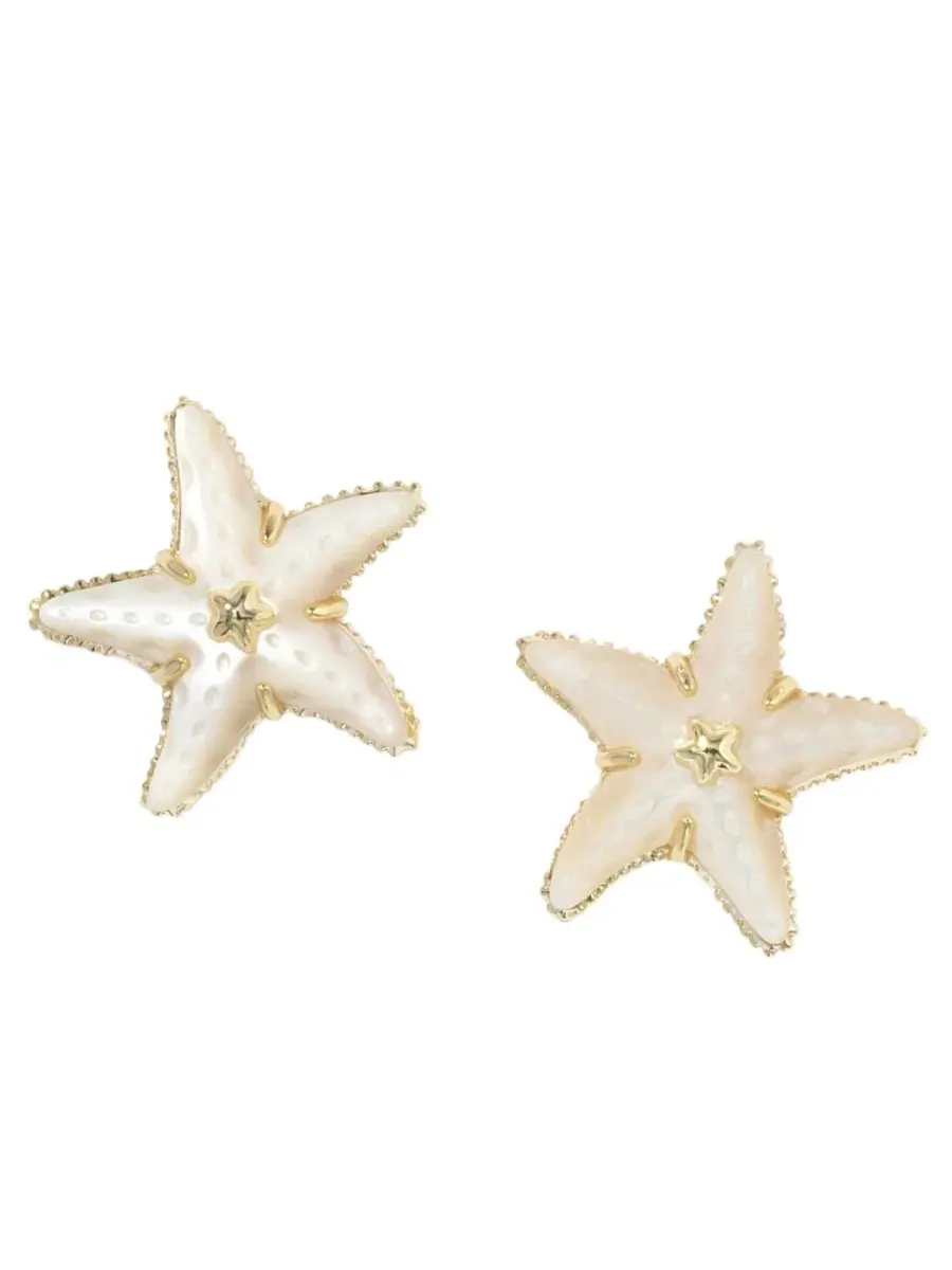 Серьги-гвоздики Parker Starfish с имитацией жемчуга Kendra Scott — изображение 1 из 4, оттенок золотистый/белый