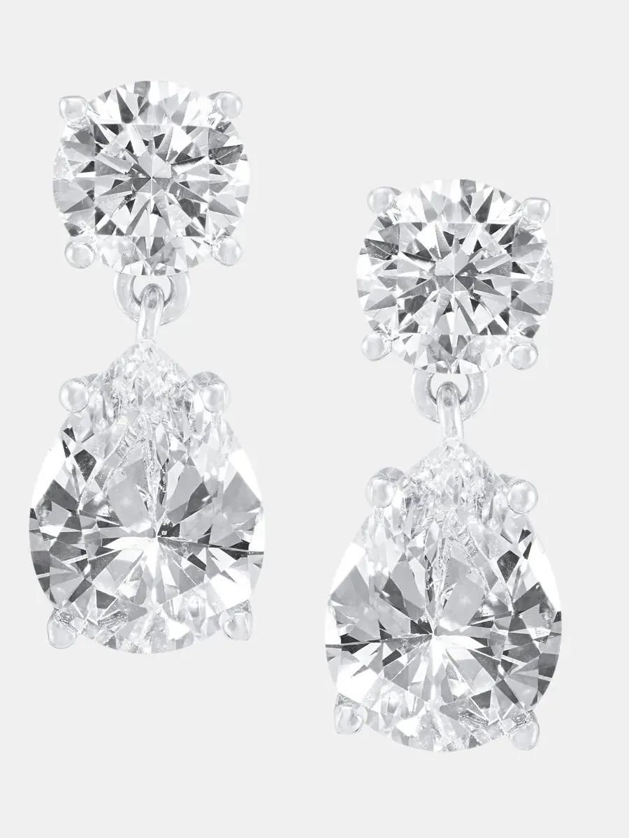 Серьги-подвески с кубическим цирконием Lauren Ralph Lauren — изображение 1 из 4, оттенок серебряный
