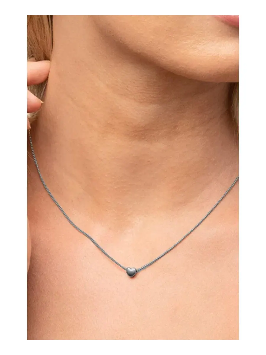 Кулон-подвеска Amara в форме маленького сердца: изящный и модный Bearfruit Jewelry — изображение 2 из 3, оттенок серый
