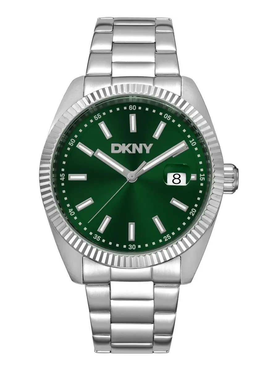 Мужские наручные часы с зеленым циферблатом и браслетом из нержавеющей стали, диаметр 40 мм Dkny