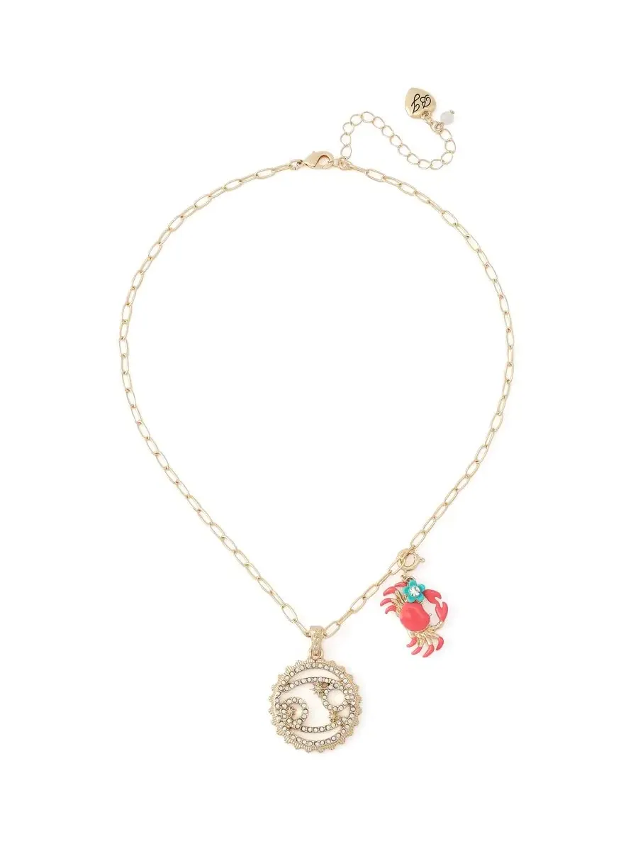 Комплект колье с подвеской-раком и подвеской из стекла Cancer Betsey Johnson