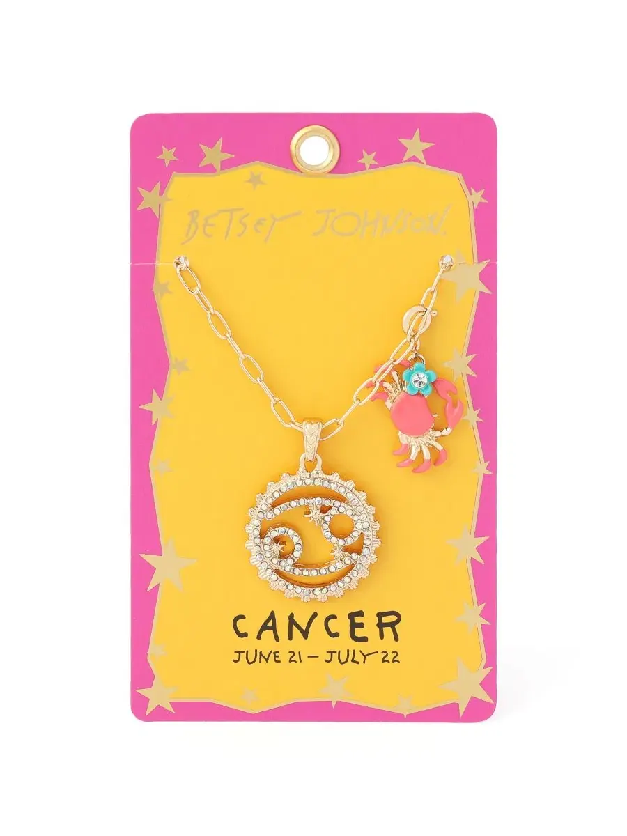 Комплект колье с подвеской-раком и подвеской из стекла Cancer Betsey Johnson — изображение 7 из 7, оттенок коралл