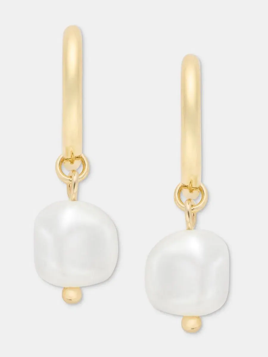 Серьги-пусеты с жемчугом Lauren Ralph Lauren — изображение 1 из 4, оттенок белый