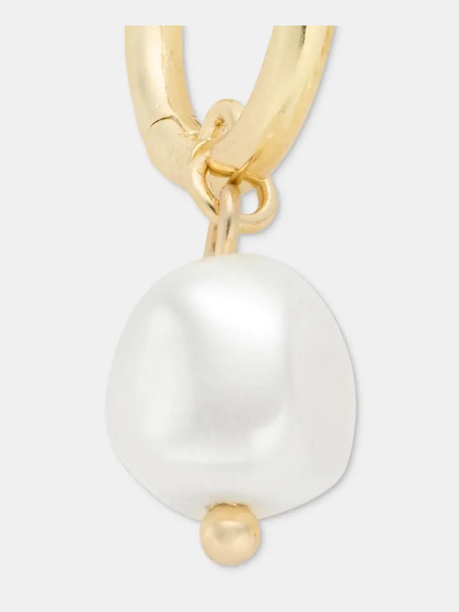 Серьги-пусеты с жемчугом Lauren Ralph Lauren — изображение 4 из 4, оттенок белый