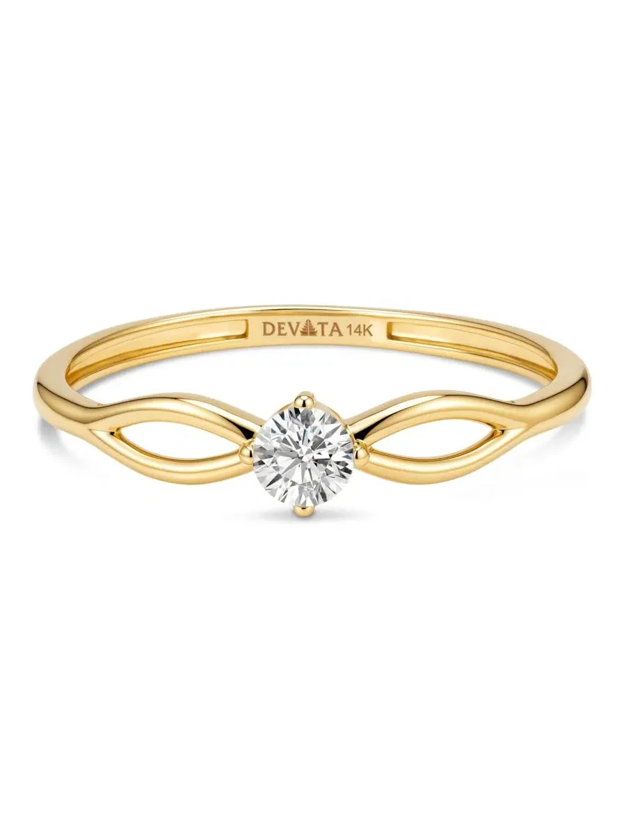 Кольцо Love Knot из золота 14K DEVATA — золотистый