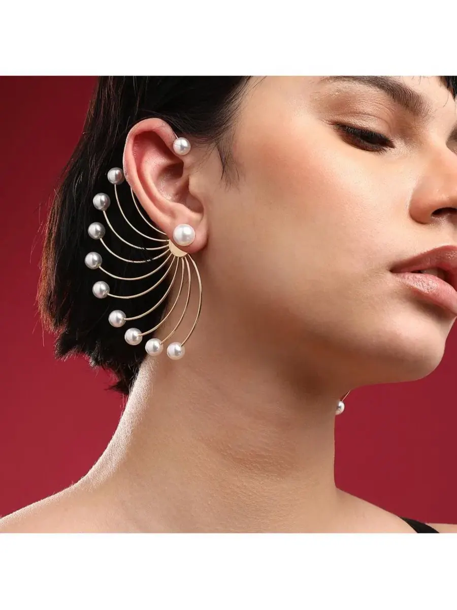 Серьги-пусеты Gold Plated Swirl Stud SOHI — изображение 3 из 5, оттенок золото
