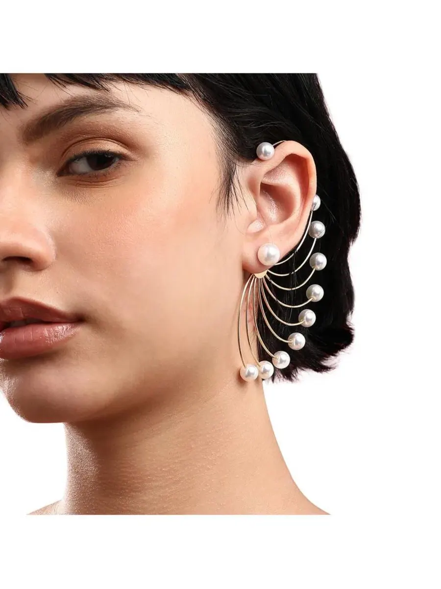 Серьги-пусеты Gold Plated Swirl Stud SOHI — изображение 4 из 5, оттенок золото
