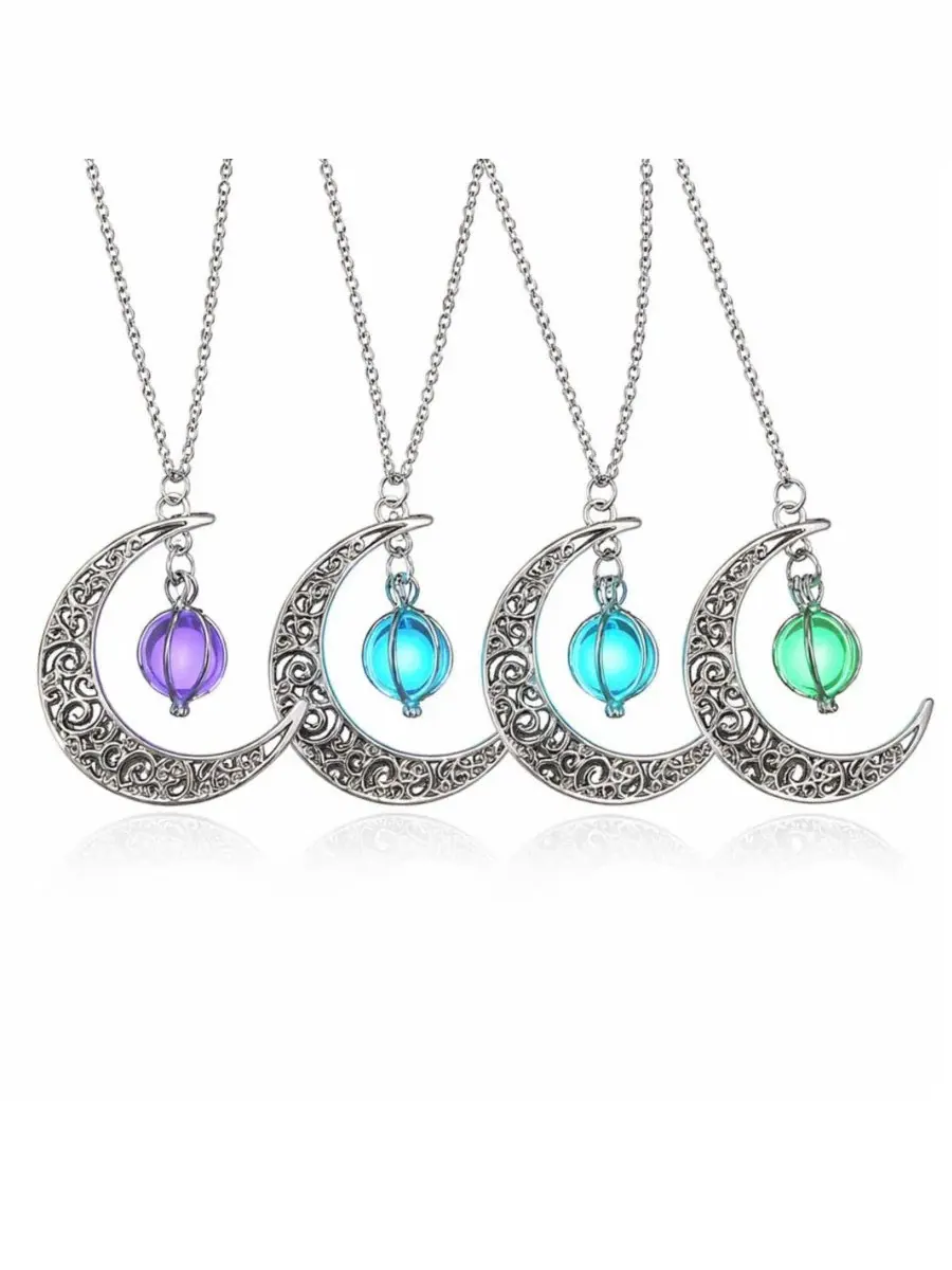 Кулон-подвеска Moon Glow Pendant Necklace Rebl Jewelry — изображение 3 из 3, оттенок светлый синий