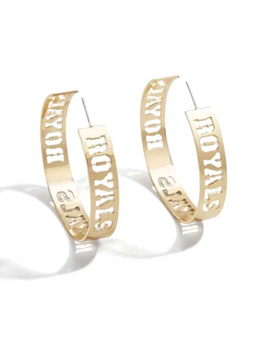 Серьги-кольца Baublebar Kansas City Royals с крупным вырезом Wear By Erin Andrews — изображение 1 из 1, оттенок золото