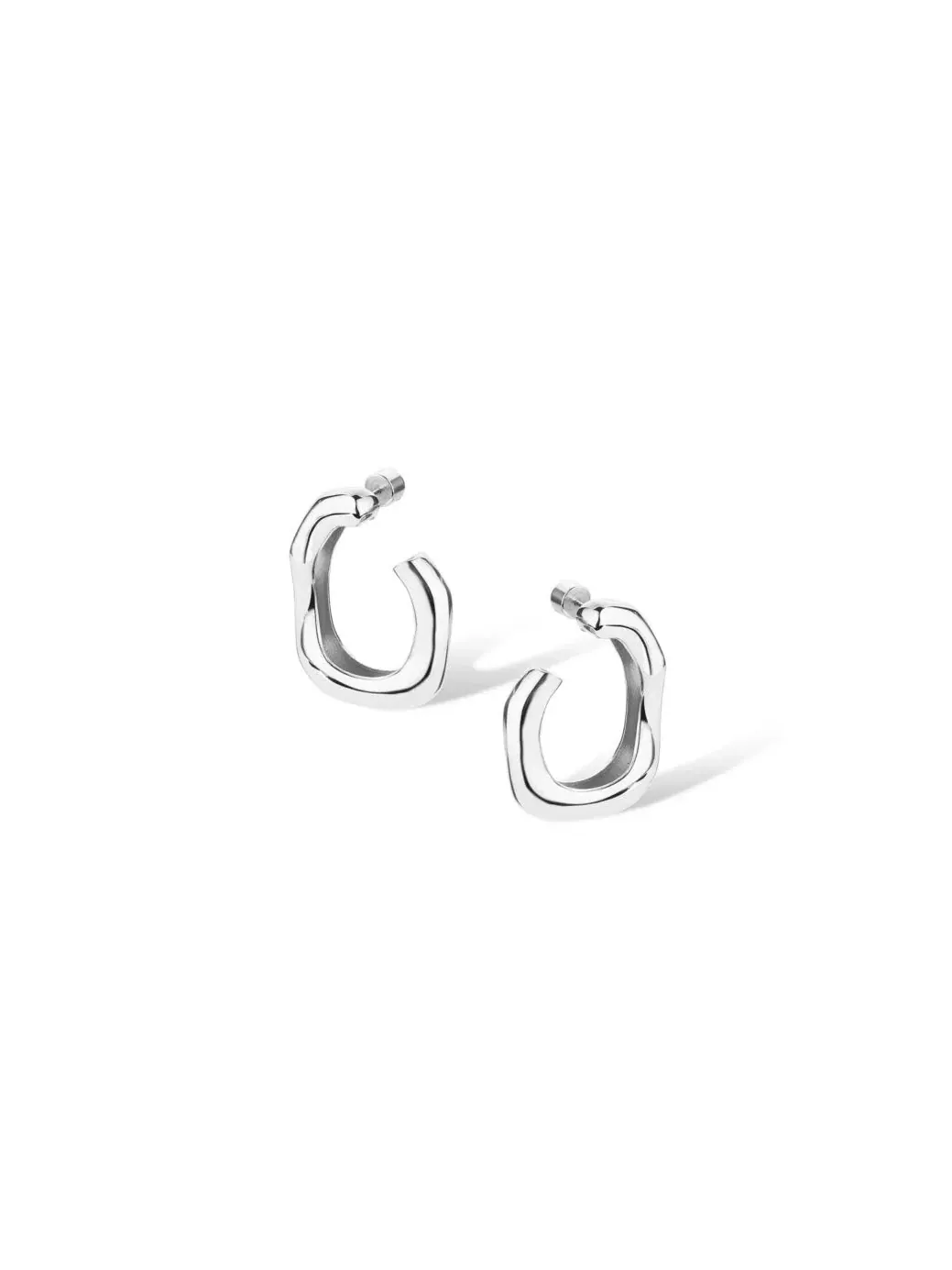 Серьги-кольца в форме корня Retro Chic — изображение 1 из 3, оттенок серебряный