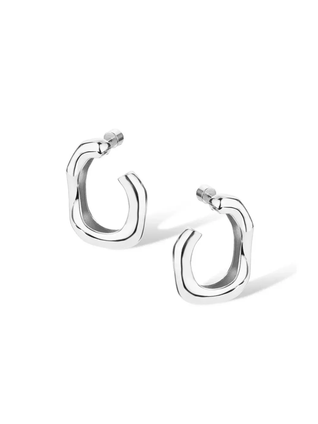 Серьги-кольца в форме корня Retro Chic — изображение 2 из 3, оттенок серебряный