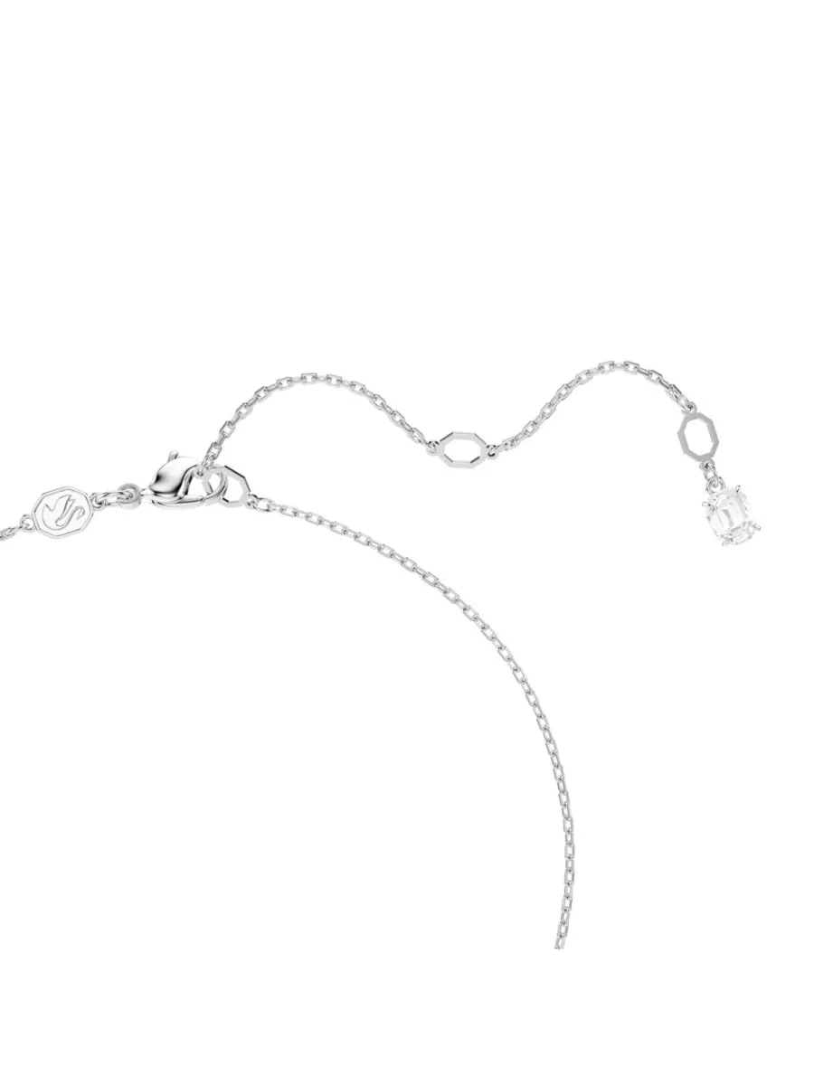 Кулон Stilla квадратной огранки, белый, колье Swarovski — изображение 3 из 6, оттенок серебряный