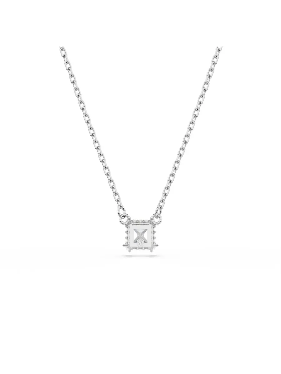 Кулон Stilla квадратной огранки, белый, колье Swarovski — изображение 4 из 6, оттенок серебряный