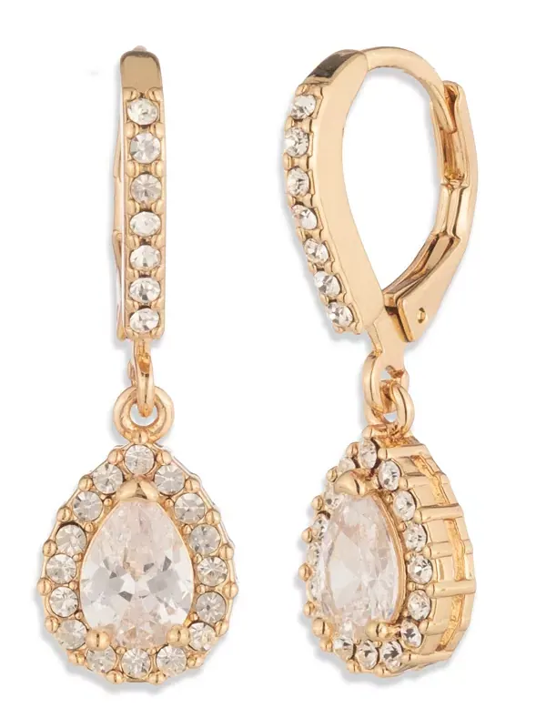 Серьги-Капли с золотыми цирконами Givenchy — изображение 1 из 1, оттенок золото