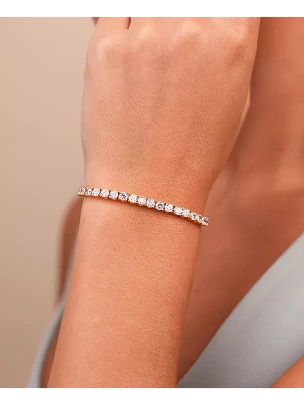 Теннисный браслет Jadon из кубического циркония Sterling Forever — изображение 3 из 3, оттенок золото