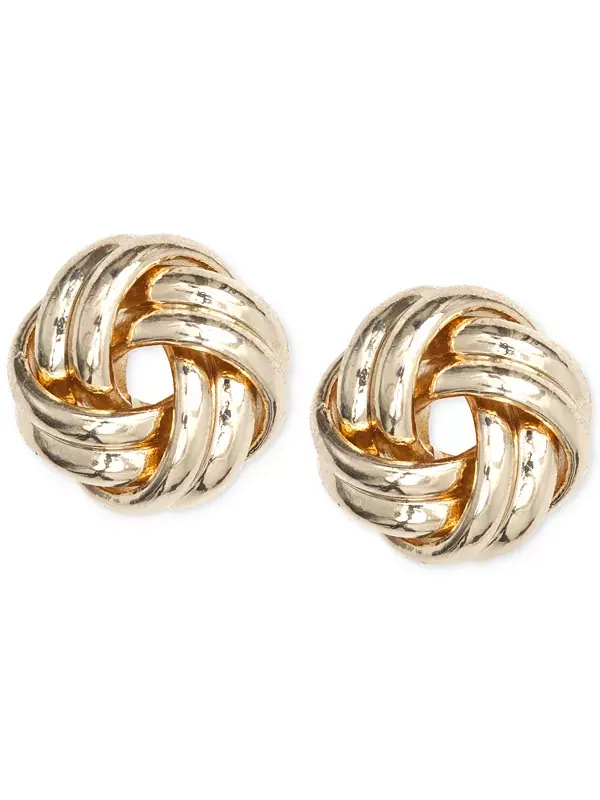 Серьги-Гвоздики с узелками Anne Klein — изображение 1 из 2, оттенок золото