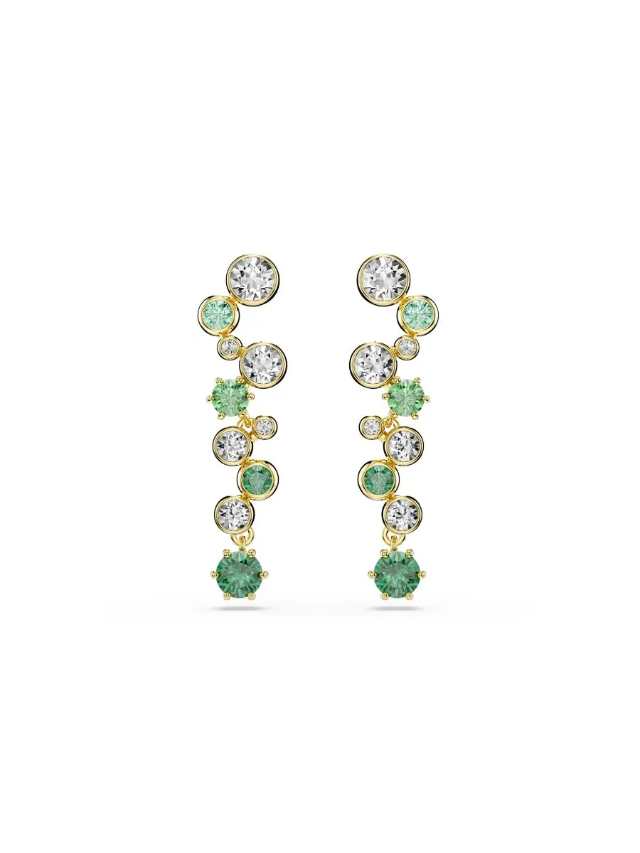 Серьги-подвески Constella с золотистым покрытием Swarovski — изображение 1 из 6, оттенок зеленый