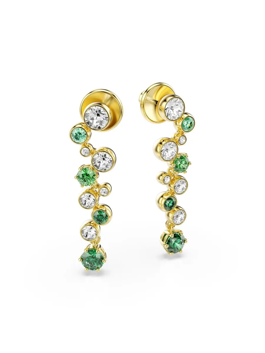 Серьги-подвески Constella с золотистым покрытием Swarovski — изображение 3 из 6, оттенок зеленый