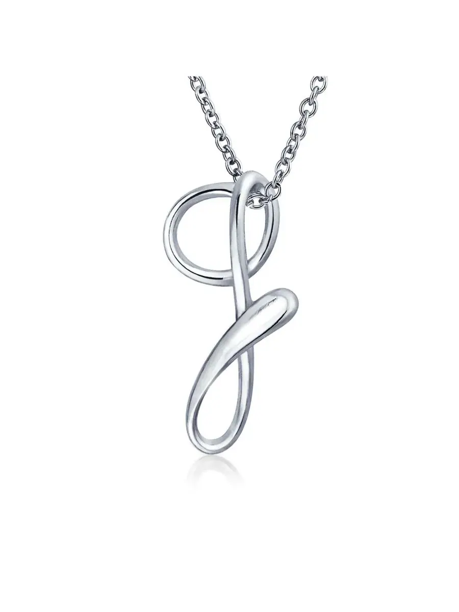 Кулон в виде буквы алфавита, цепочка из серебра 925 пробы, длина 46 см Bling Jewelry — изображение 1 из 3