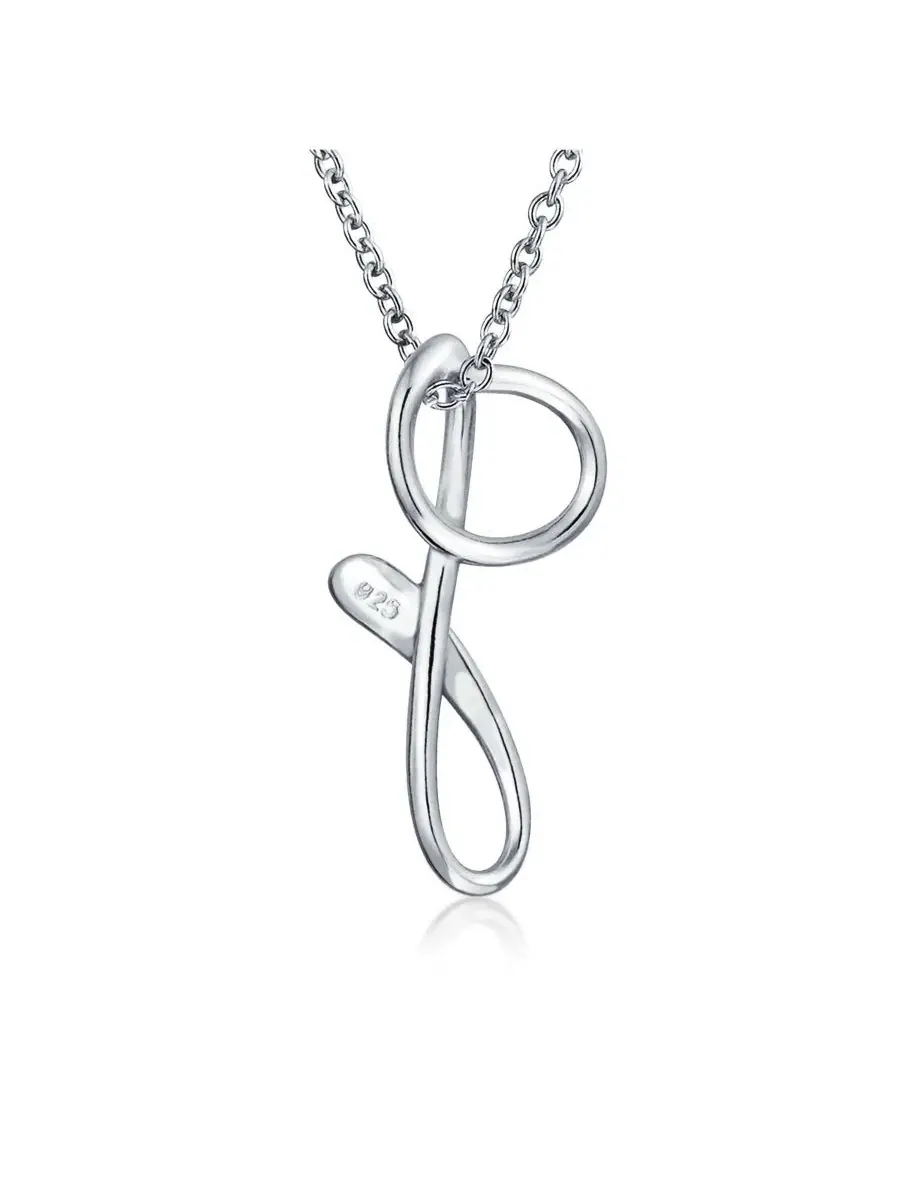 Кулон в виде буквы алфавита, цепочка из серебра 925 пробы, длина 46 см Bling Jewelry — изображение 2 из 3