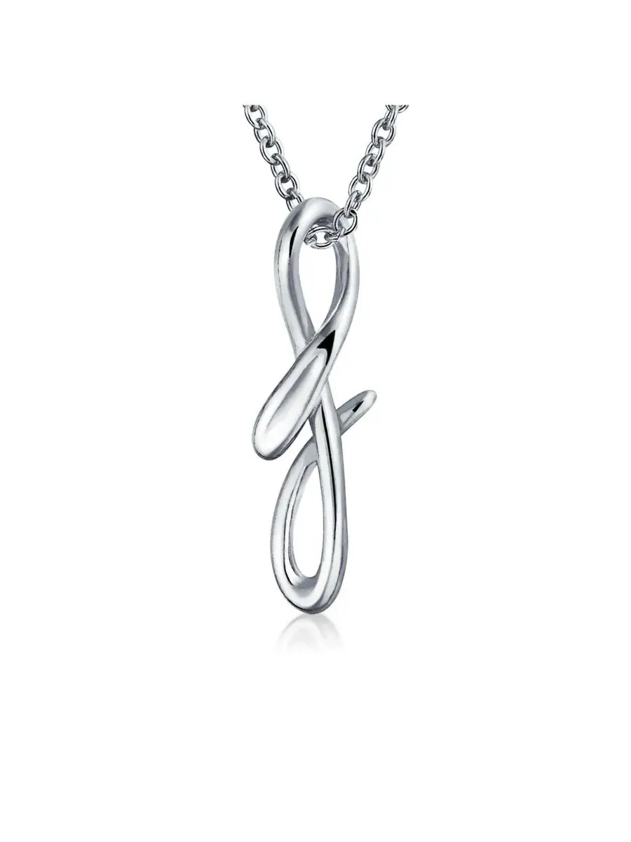 Кулон в виде буквы алфавита, цепочка из серебра 925 пробы, длина 46 см Bling Jewelry — изображение 1 из 3