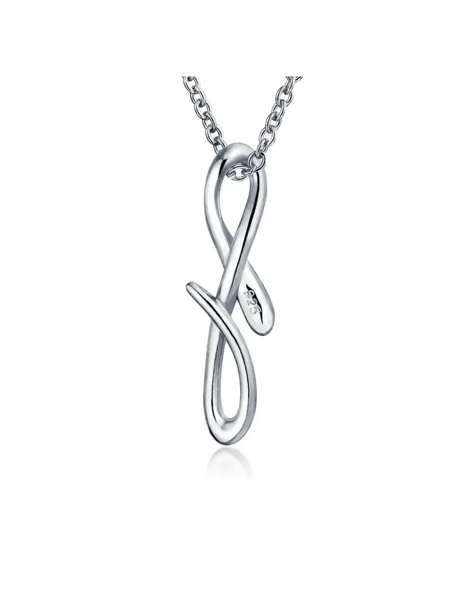Кулон в виде буквы алфавита, цепочка из серебра 925 пробы, длина 46 см Bling Jewelry — изображение 2 из 3