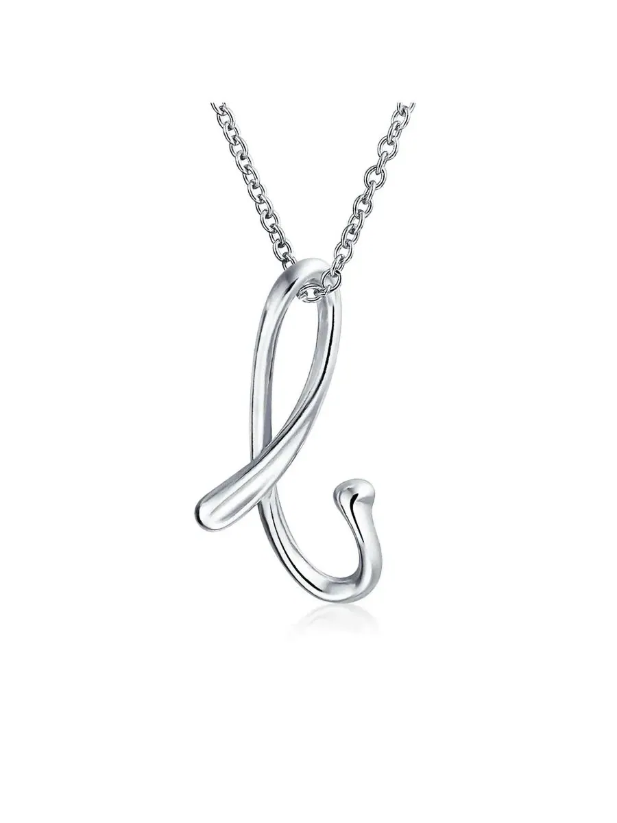 Кулон в виде буквы алфавита, цепочка из серебра 925 пробы, длина 46 см Bling Jewelry — изображение 1 из 3