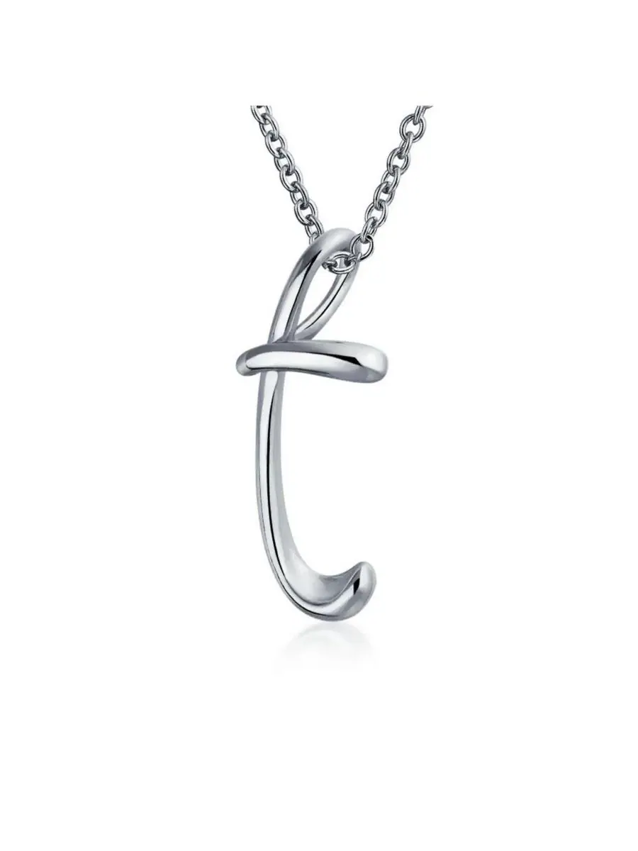 Кулон в виде буквы алфавита, цепочка из серебра 925 пробы, длина 46 см Bling Jewelry — изображение 1 из 3