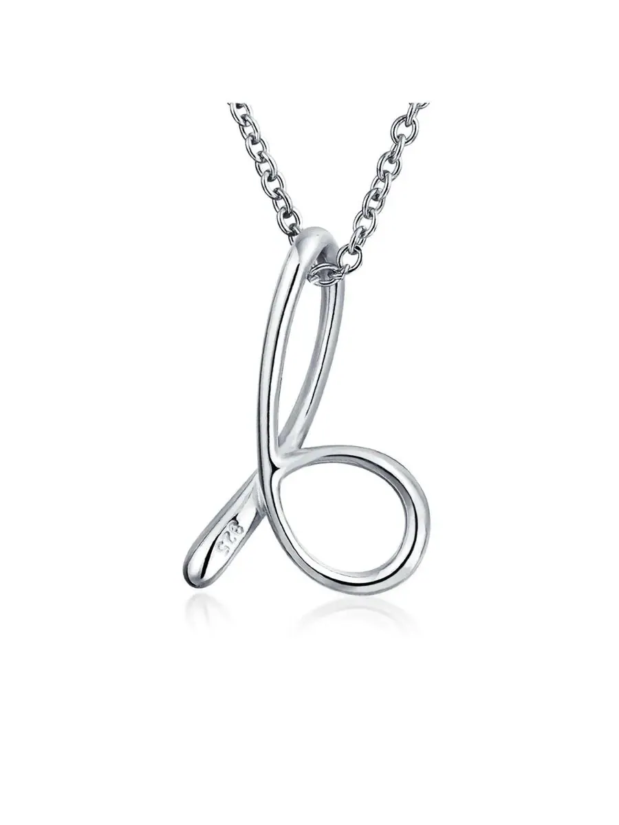 Кулон в виде буквы алфавита, цепочка из серебра 925 пробы, длина 46 см Bling Jewelry — изображение 2 из 3