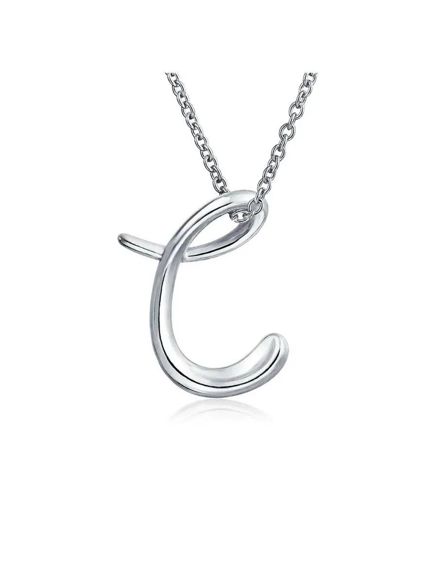 Кулон в виде буквы алфавита, цепочка из серебра 925 пробы, длина 46 см Bling Jewelry — изображение 1 из 4