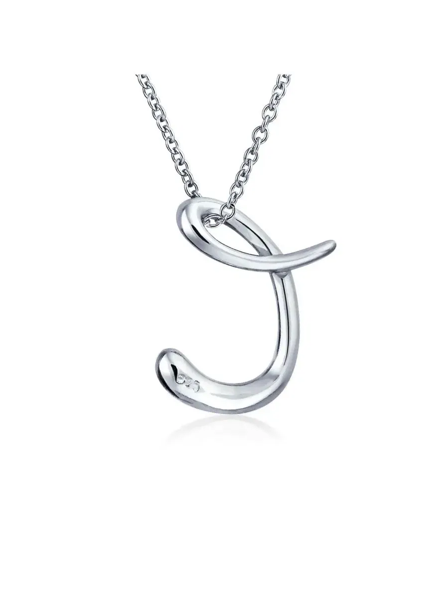 Кулон в виде буквы алфавита, цепочка из серебра 925 пробы, длина 46 см Bling Jewelry — изображение 2 из 4