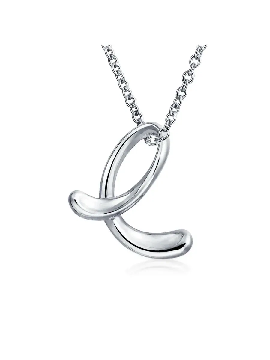 Кулон в виде буквы алфавита, цепочка из серебра 925 пробы, длина 46 см Bling Jewelry — изображение 1 из 3