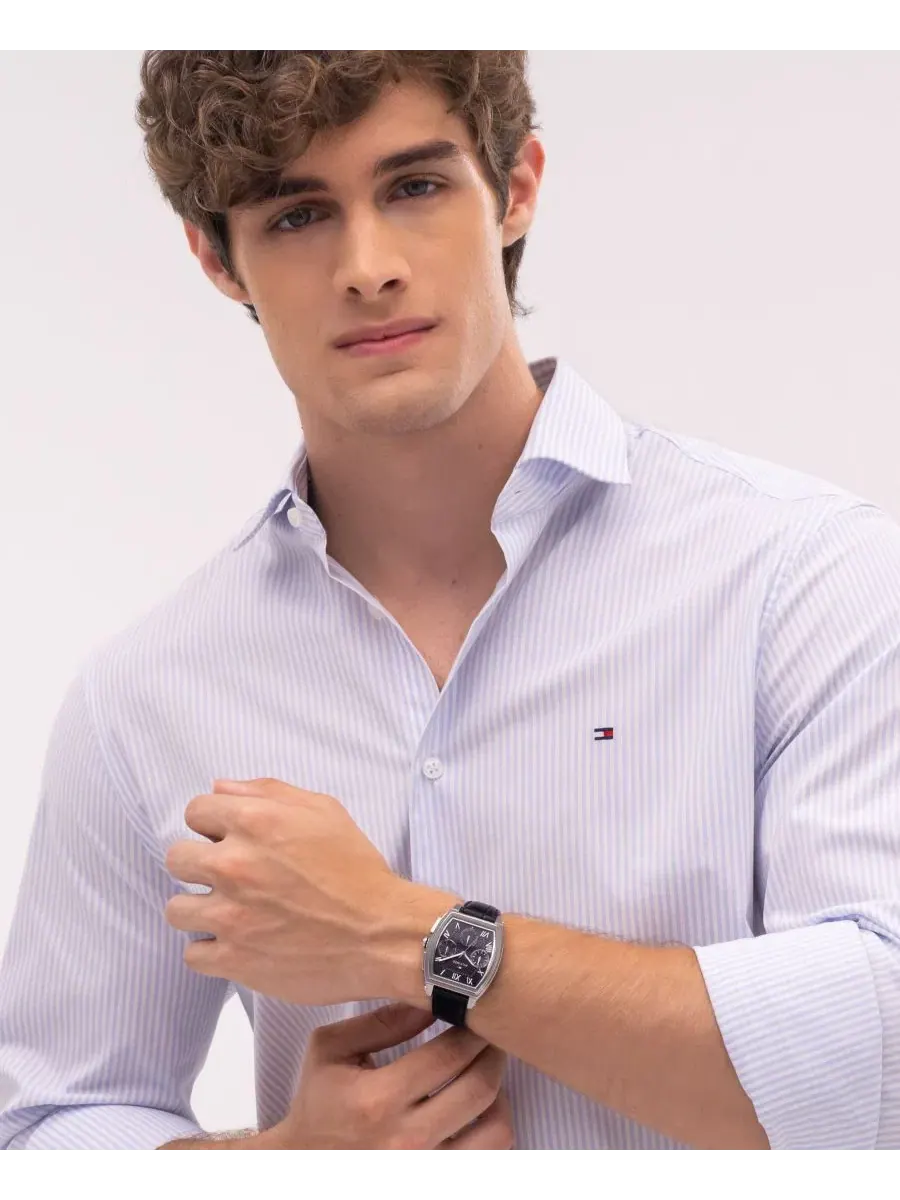 Мужские многофункциональные часы с черным кожаным ремешком, 36 мм Tommy Hilfiger — изображение 4 из 6, оттенок черный