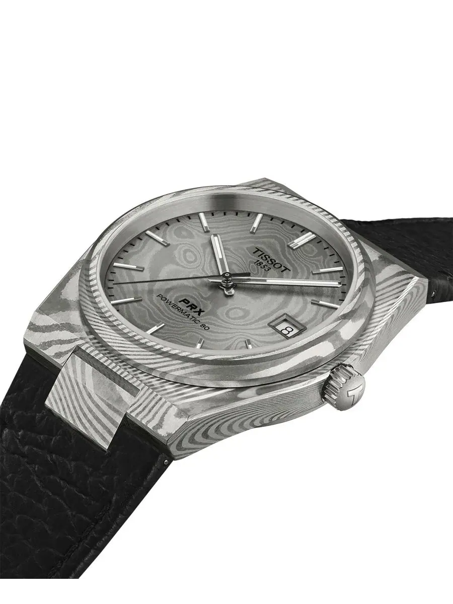 Часы унисекс с черным кожаным браслетом, 38 мм Tissot — изображение 2 из 5, оттенок серый